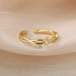 Anéis de casamento Ring fofos anel de borboleta feminina aço inoxidável zircão criativo doce abelhinha anel de moda anel de dia dos namorados presente