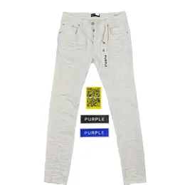 Mäns jeans lila varumärke låg stigande mager män jean vit stretch förstöra fickan vintage bomullsbyxor för Mann 231207