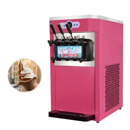 Softeismaschine für kleine Unternehmen, Desktop-Edelstahl, 3 Farben, Süßkegel-Verkaufsautomat