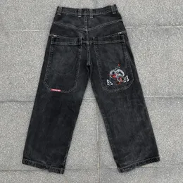 Jeans masculinos americanos góticos jeans homens y2k rua hip hop vintage calças de perna larga casal harajuku casual punk denim calças 231207