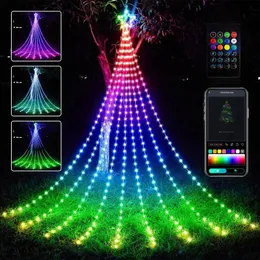 Dekoracje świąteczne inteligentne świąteczne światła sznurkowe LED Aplikacja Pilot Control USB Fairy Star Light for Navidad sypialnia wewnętrzna na zewnątrz Xmas Tree Decor 231207