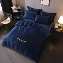 Luxury Designer Pillowcase bedding Letter comforters sets Print Fashion wool warm suit 4pcs/set queen size home bedding textiles 200X230CM