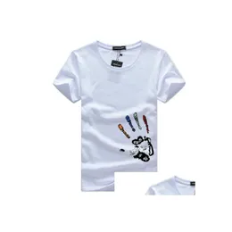 Męskie koszulki męskie moda Tshirt Summer Short Sleeve okrągła szyja koszulka plus drukowana bawełna z 6 kolorami S-5xl Drop DH9TW