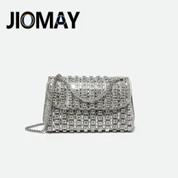 Kvällspåsar jiomay design mode strass handväska lyxdesigner handväskor eleganta och mångsidiga plånböcker för kvinnor kopplingsväska 231208