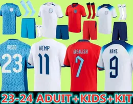 23 24 Football Shirt Englands Toone 축구 유니폼 Russo 앵글 테르 월드컵 2023 2024 Kirby White Kane Bright Mead Sterling Rashford Sancho Grealish Adult Kids 키트
