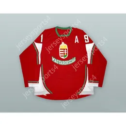 Gabor Ocskay 19 Hungria Seleção nacional Red Hockey Jersey New Top Stitched S-M-L-Xl-Xxl-3xl-4xl-5xl-6xl