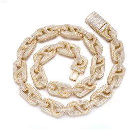 2023 Kubanische Verbindung Kette Großhandel Hip Hop Schmuck Luxus ODM Custom hochwertiges Moissanit Diamond Cuban Chain Halskette für Männer