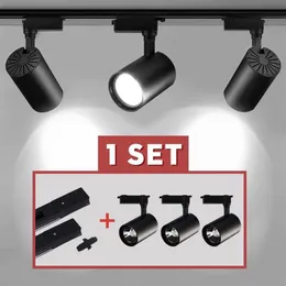 Ganzes Set Led-schienenlicht COB Schienenlampe 12 Watt 20 Watt 30 Watt 40 Watt Schienenbeleuchtung Deckenstrahler Leuchten Für Bekleidungsgeschäft Hause 220V2777