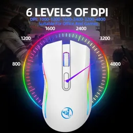 Mice 2.4G Gaming Mouse Wireless Optical Computer Mice w/ RGB Backlit 4800DPI Ergonomic Gamer Laptop PC Mouse for Windows 231208