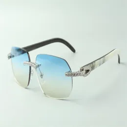 Direct's Endlosdiamant-Sonnenbrille 3524024 mit gemischten Büffelhornbügeln, Designerbrillengröße 18-140 mm253x