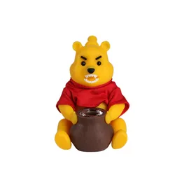 Bongo de silicone em forma de urso, tubo de silicone criativo de desenho animado portátil, produtos domésticos, atacado