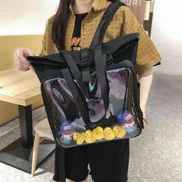 Female Clear Big Ita Bag Backpack With Ducks Large Display Layer School-Bag Women Backpack Girl's ItaBag 2 Colors H10298105 Y3038