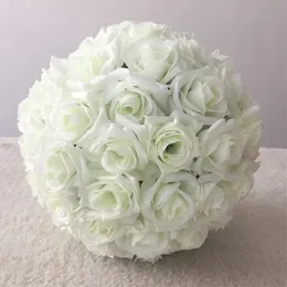 12 "30 cm de luxo artificial decorativo rosa flores bola pendurado criptografia beijando bolas para decorações de festa de casamento suprimentos