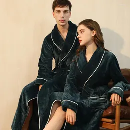 Lounge do sono feminino Menas de sono Mulheres de flanela quente Bathrobe Winter Winter Longa Longa Plus Tamanho Coral Lã Bath Robe Looks Spa Vestido Men