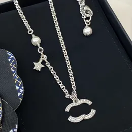 Luxur Designer Fashion Necklace Choker Chain 925 Silver Plated 18k Gold Plated Copper Letter Pendant Halsband för kvinnliga smycken