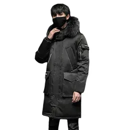 Herrjackor koodao vinter parkas ytterkläder lätta puffer män ner jacka lång ner padding vindbrytare tjock kappa svart/whitel231209