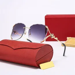 Mode-Sonnenbrille für Damen, Carti-Designerbrille, Herren, klassisches Metallrahmen-Aussparungsobjektiv, Polaroid-Brille, Farbverlauf, blauer Sonnenschutz, gl239K
