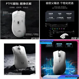 Mice Metaphyuni Metapanda Mouse 3 Mode Usb 2.4G Bluetooth Wireless Paw3395 26000Dpi Office Esport Gaming For Windows Gift Drop Deliver Oth5R