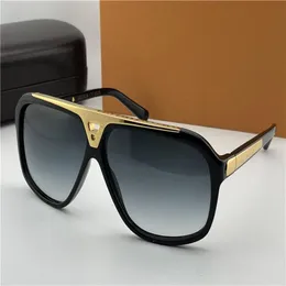 Óculos de sol Evidence Millionaire Preto Ouro Cinza Sombreado Lente Mens Vintage Óculos de Sol Novo com box228K