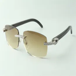 Designer Endless Diamentowe okulary przeciwsłoneczne 3524026 z czarnymi nogami rogu Buffalo Szklanki Diak S rozmiar 18-140 mm226a