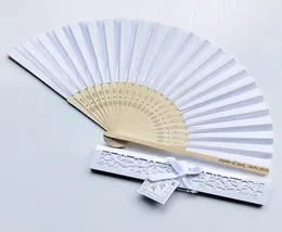 Party Favor 30 PCS spersonalizowany grawerowany luksusowy jedwabny fan ręczny w eleganckim lasce z pudełkiem na prezent Lasercut Party Favorswedding GiftSpr5163504