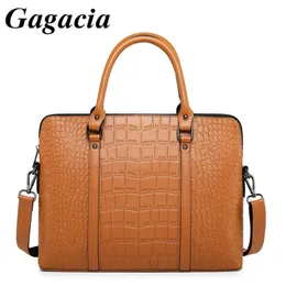 Bortkyror Gagacia Women's Leather Business Handbags for Woman Office Bags Work Shoulder Computer Laptop Bag 2023 Portfölj 231208