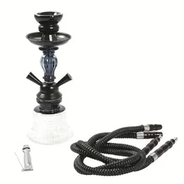 1 st, arabiska bongtillbehör Small Glass Double Pipe Bong Tool, Hookah Shisha