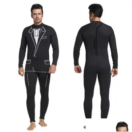 Swim Wear Mens Smoking Wetsuit Estilo Formal Preto M Neoprene Terno Gravata Surf Surf Scuba Diving Suit1 Drop Delivery Sports Outdoor Dhlw4