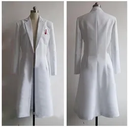 Steins Gate Okabe Rintarou Cosplay Costumes Długość płaszcza biała kurtka Kostium 244V