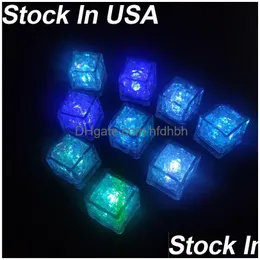 Other Led Lighting Ice Cubes Mti Color Flashing Glow In The Dark Light Up Cube For Bar Club Drinking Party Wine Wedding Decoration D Dh5D0