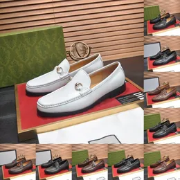 16Model 2024 Elegant Man Luxury Dress Shoes Men Läder Normal italienska loafers för avslappnad sko man pekade tå blå designer herrskor