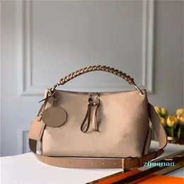 Bolsos de hombro Mahina de piel de becerro perforados con patrón BEAUBOURG MM HOBO BAG bolso de mano con asa superior de cuero trenzado elegante t237a