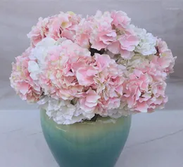 Artificial Flowers Hydrangea Bouquet 5 fork Heads Silk Flower Real Touch Fake Flower For DIY table Home Wedding birthday Decor11200517