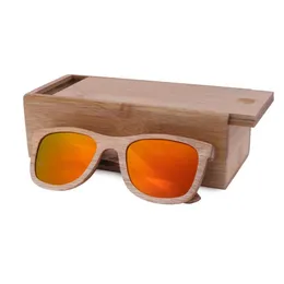 Lunettes de soleil en bois pour hommes et femmes, en bambou, Design de marque, lunettes de Sport, miroir doré, lunettes de soleil oculo244U