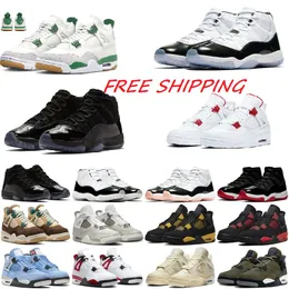 basketball shoes for men women 4s 11s Military Black Cat Sail Red Cement Yellow Thunder White Oreo Cool Grey Blue University Seafoam mens sports sneakers