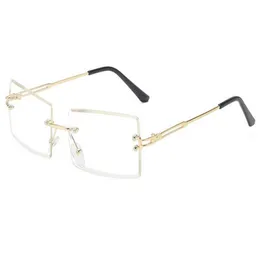 2021 Moda Güneş Gözlüğü Erkekler için UNISEX Buffalo Boynuz Gözlükleri Erkek Kadınlar Rimless Sun Cam Silver Altın Metal Çerçeve Gözlük Occhiali 2536