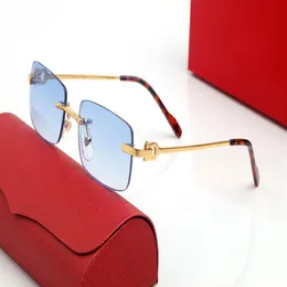 Modern Fashion Brand Sunglasses Polished Gold plated Rivets Metal Gray Lens Rrectangular Design Highlight Unique Beauty Noble Eleg227s