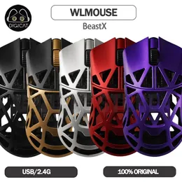 Myszy Wlmouse Gamer myszy aluminium aluminium USB/2,4G bezprzewodowa mysz lekka wskaźnik RGB PAW3395 26000dpi Myszy do gier biurowych do Windows 231208