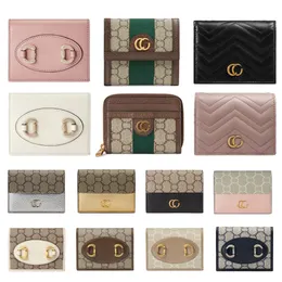 Luxurys Horsbit Kısa Cüzdanlar Marmont Kimlik Kart Sahipleri Para Tasarımcıları Para Çantalar Anahtar Cüzdan Moda İnek Mens Kadınları İş Anahtar Kno Peph Kart Sahipleri Kutu