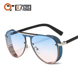 Designer-Sonnenbrille für Herren und Damen, Brin Brin, Metall, Vintage-Stil, quadratisch, rahmenlos, UV 400, Linse 251A