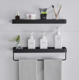 Asciugamano in alluminio nero scaffale per bagno portatile vano a muro con doccia con doccia caddy organizer 304050 cm ganci rotaie8356193