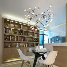 Firefly Tree Branch Modern led lamps Chandelier Acrylic Leaf Chandeliers Ceiling lamp for Bedroom Art Decorative hanging light fix218w