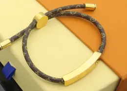 High-end quality luxury charm bracelets designer gold letter V Presbyopia leather block bangles for mens womens bijoux cjewelers Original package
