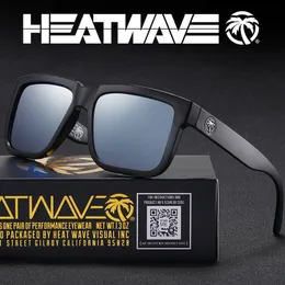 Heat Wave Visual Vise Polarisierte Sonnenbrille für Männer Frauen Markendesigner-Sonnenbrille Quadratische Sport-Sonnenbrille CE