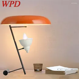 Lâmpadas de mesa WPD estilo italiano lâmpada moderna LED laranja simples luz decorativa para cama lateral