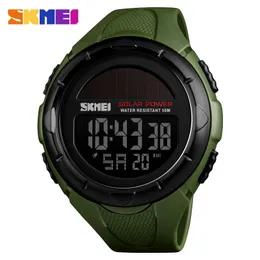 손목 시계 Skmei Solar Power Men Sports Watches 방수 LED 디지털 시계 남성 럭셔리 브랜드 전자 남성 손목 시계 relogio masc 2344