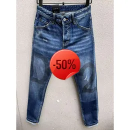 50 offJeans Pantaloni slim skinny a matita Pantaloni dimagranti uomo emaciato Uomo DSQ Tasca europea con cerniera Pantalone classico Milano Blu cotone dritto 4454 Taglia Han