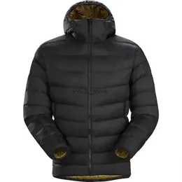 Parkas masculinas ARC masculinas 750 fofas ao ar livre ultraleve à prova d'água à prova de vento para caminhadas com capuz fino casaco quente com capuz jaquetasL231209