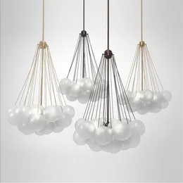 Nordic Modern Simple Frosted Glass Ball Restaurant Pendant Lights Designer غرفة الأطفال معلقة مصباح كلاسيكي LED الإضاءة 292Z