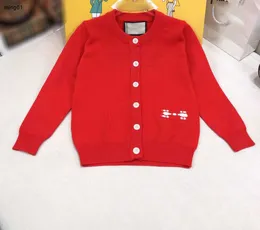 Marca criança cardigan três cores opcional bebê camisola tamanho 100-150 crianças roupas de grife com decote em v de malha menina menino jaqueta dec05